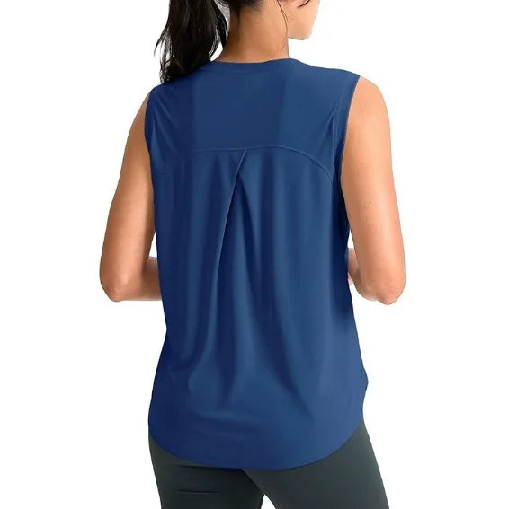 Women's sleeveless sports breathable lightweight  tennis yoga shirts