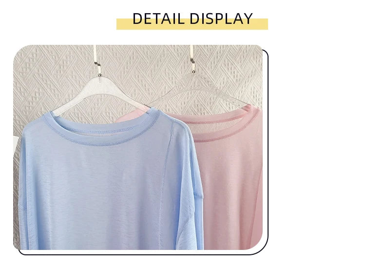 Women's Fitness Sports T-shirt Loose Long Sleeve Breathable Comfort Side-Opening