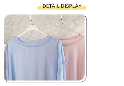 Women's Fitness Sports T-shirt Loose Long Sleeve Breathable Comfort Side-Opening
