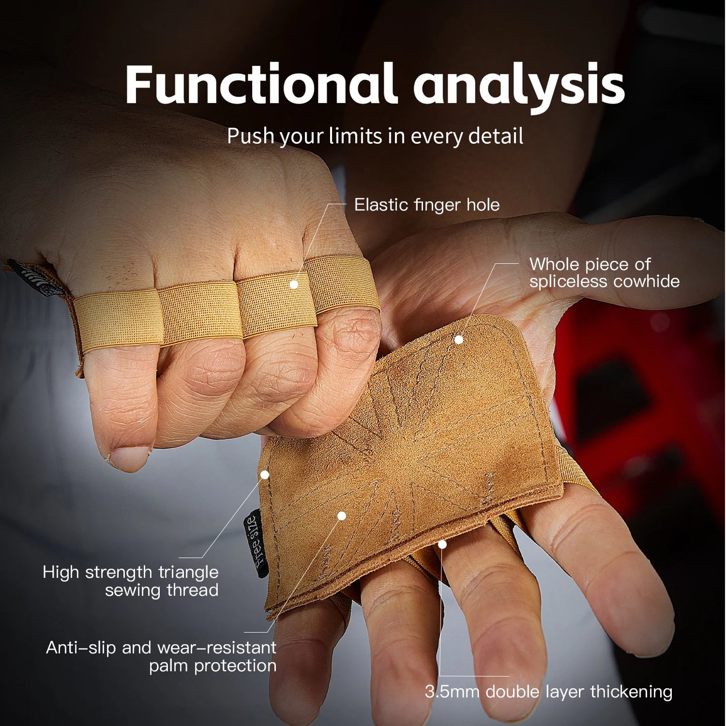 Powerlifting Gym Gloves Breathable Gloves Weightlifting Leather Palm Guard Fitness Gloves for Men Women