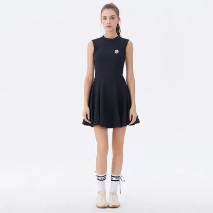Women Golf Dress Summer Sleeveless Black Sports Dresses Outdoor Slim Fit Sexy Beige Black Outfit Women Clothing