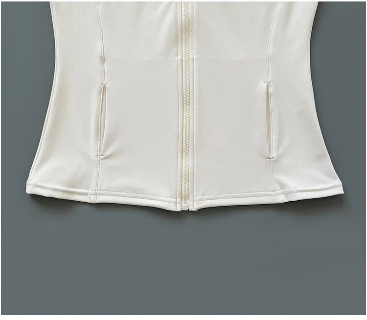 Quick Dry Stand Up Collar Fitness Jacket  Slim-Fit Zipper Yoga Wear Long Sleeve Breathable Sports Cycling Top
