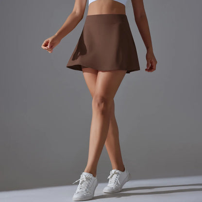 Women Tennis Skirt Ruffled Skirt With Shorts Golf Wear High Waist Breathable Yoga Skort