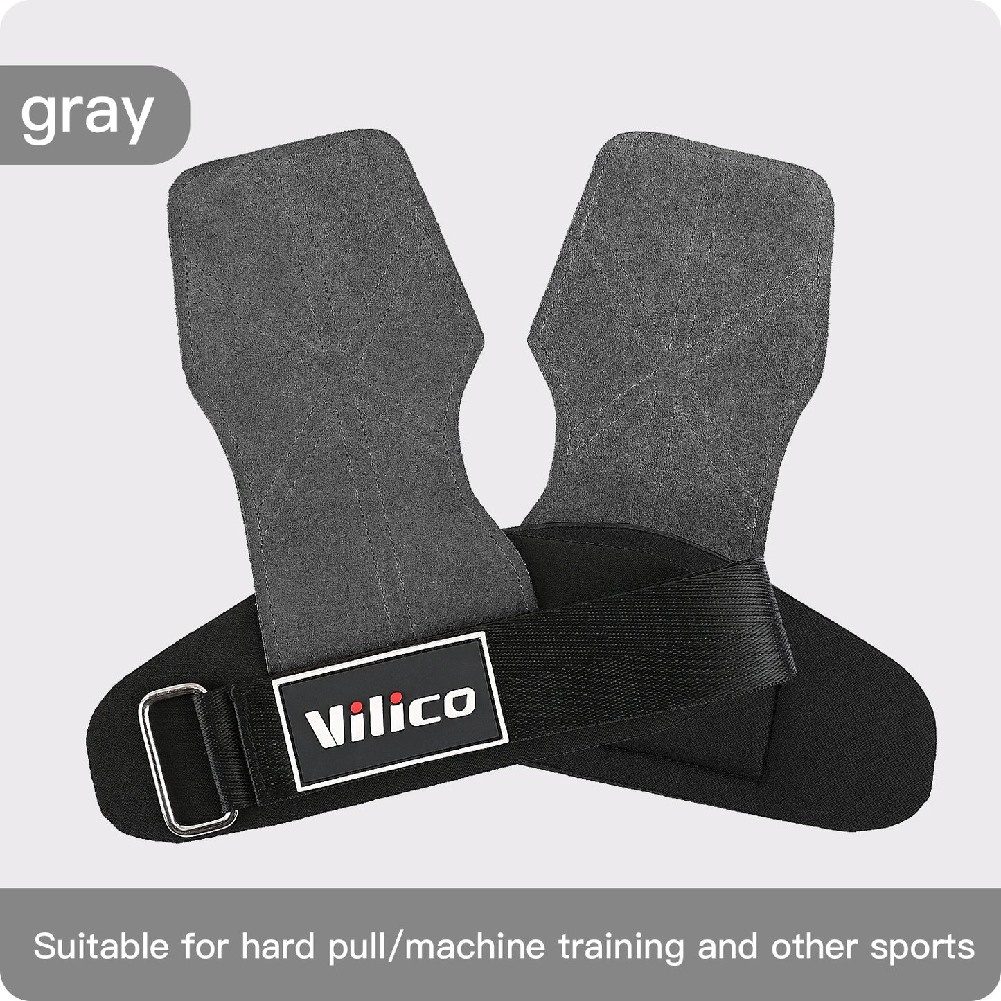 2 Piece Leather Weight Lifting Training Gloves Palm Protection Fitness Grips