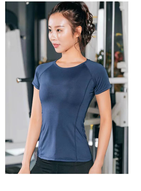 Ladies Sportswear Yoga Wear Quick Dry Seamless short sleeve Gym T-Shirt Tops