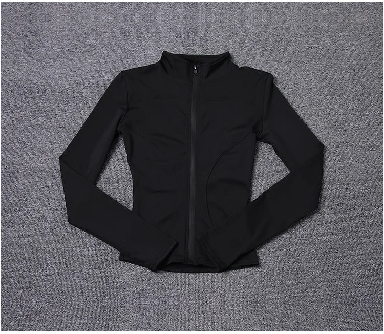 Women Sport Jacket Long Sleeve Shirt Workout Gym Training Clothing Yoga Sportswear