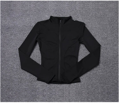 Women Sport Jacket Long Sleeve Shirt Workout Gym Training Clothing Yoga Sportswear