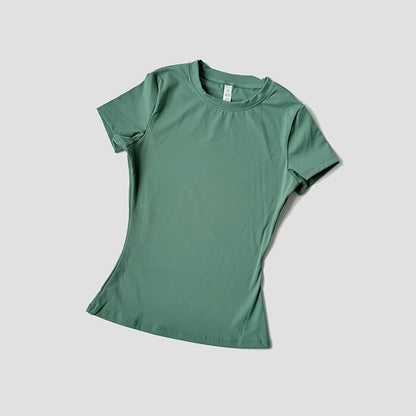 Women Seamless T Shirts Fitness Clothes Short Sleeve Yoga Active Wear