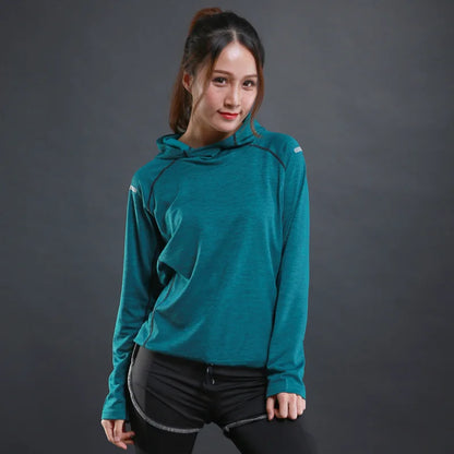 Women's Jacket Hoodies Long Sleeve T-shirts Quick Dry Breathable Sports T Shirt