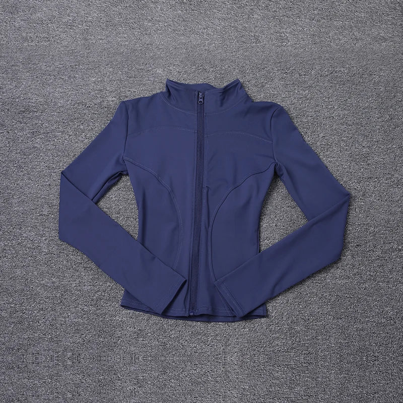 Women Sport Jacket Long Sleeve Shirt Workout Gym Training Clothing Yoga Sportswear