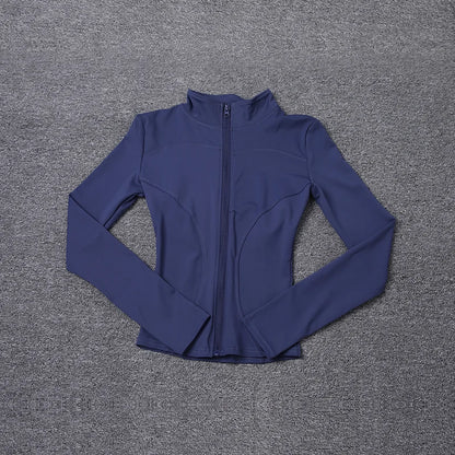 Women Sport Jacket Long Sleeve Shirt Workout Gym Training Clothing Yoga Sportswear