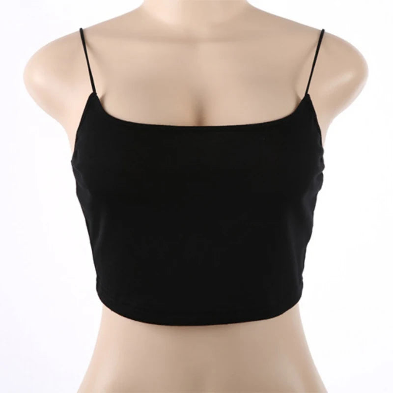 Summer Fashion Tanks Tops Sexy Vest Sleeveless Cotton Straps Camis Fitness Bustier Crop Top Seamless Tees