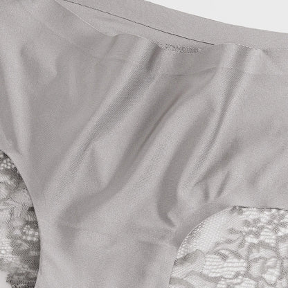 3PCS/Set Women's Panties Exquisite Lace Underwear Silk Satin Briefs Soft Cozy