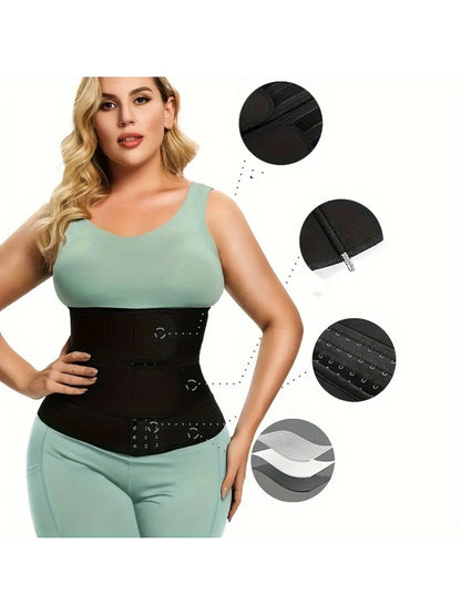Women Shaping Casual Sports Postpartum Fitness Double Belt Adjustable Triple Hook Waist Trainer Belt