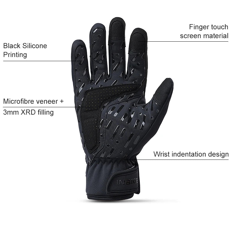 Winter Cycling Gloves for Women Warm Fleece Biking Glove for Riding Waterproof Touchscreen Accessories