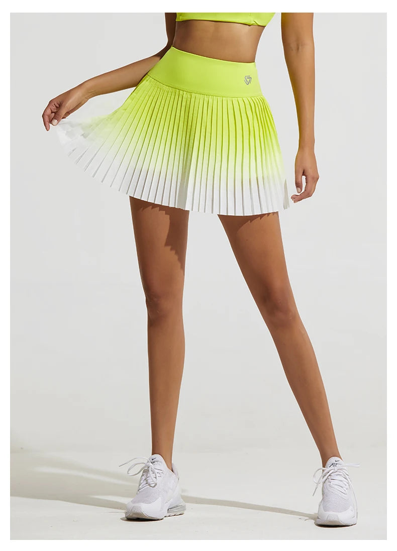 Golf Mini Skirt High Waist Pleated Tennis Sport Skirt Pocket  Fitness Casual Skorts