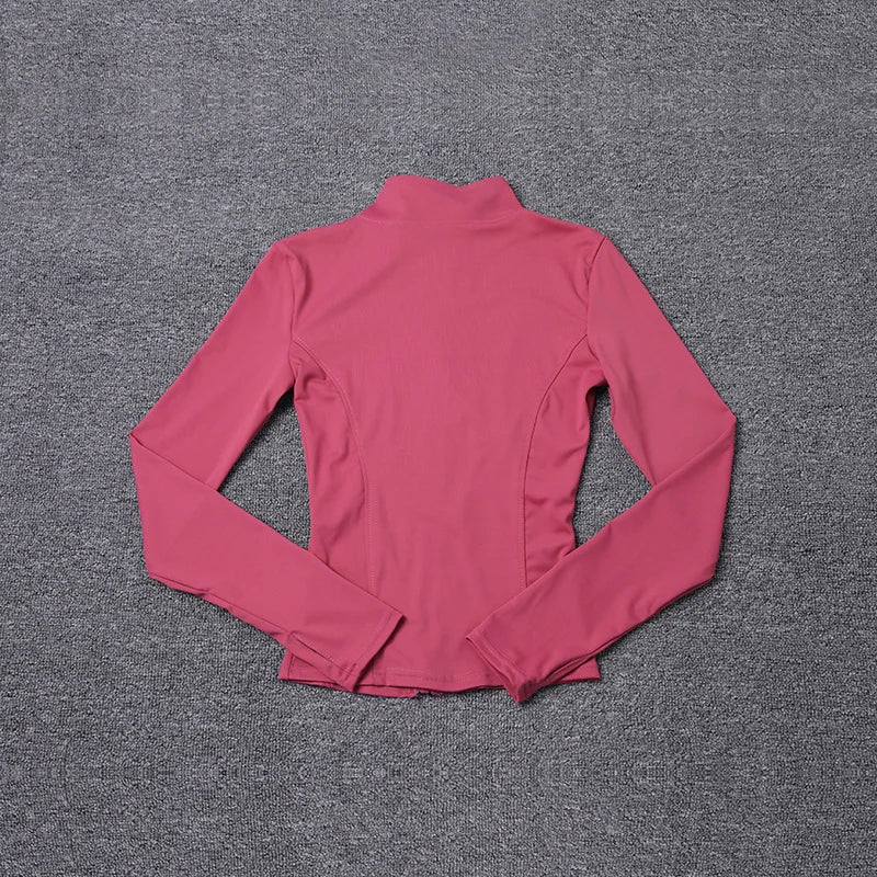 Women Sport Jacket Long Sleeve Shirt Workout Gym Training Clothing Yoga Sportswear