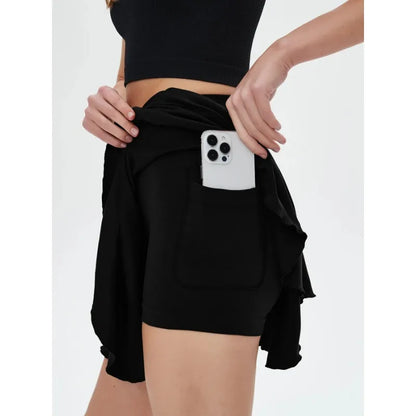 High Waisted Tennis Mini Skirt Yoga Golf Sports Belt Safety Pants Pocket Comfortable and Breathable Sports Skirt