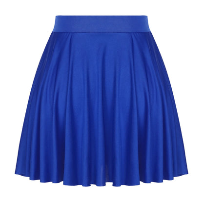 Sexy Ruffle Skirt Casual  Solid Color Elastic Waistband Flared Skirts Loungewear Homewear Sportwear Clubwear