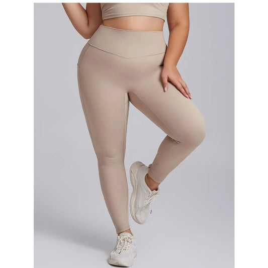 Women's Yoga Outfit Set - High-Waisted Leggings with Pockets & Sports Bra, Workout Two Piece Set