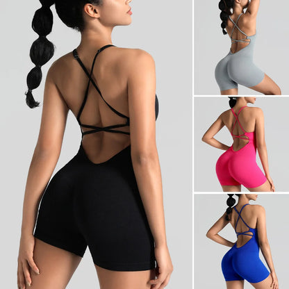 Yoga Sets Gym Jumpsuits Sports Overalls Active Wear Fitness Clothing Workout Clothes for Short Outfits