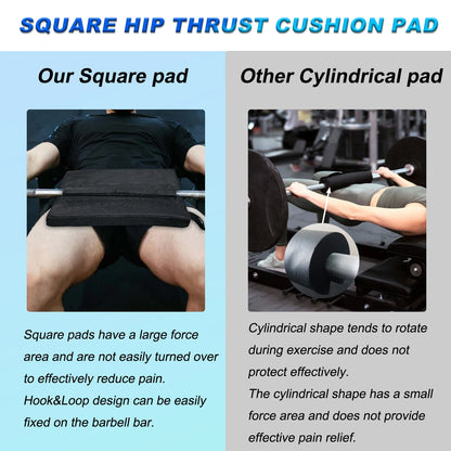 Square Hip Thrust Pad Protective Extra Thick foam pad for Barbell Weightlifting Hip Thrusts and Glute Workouts Home Equipment
