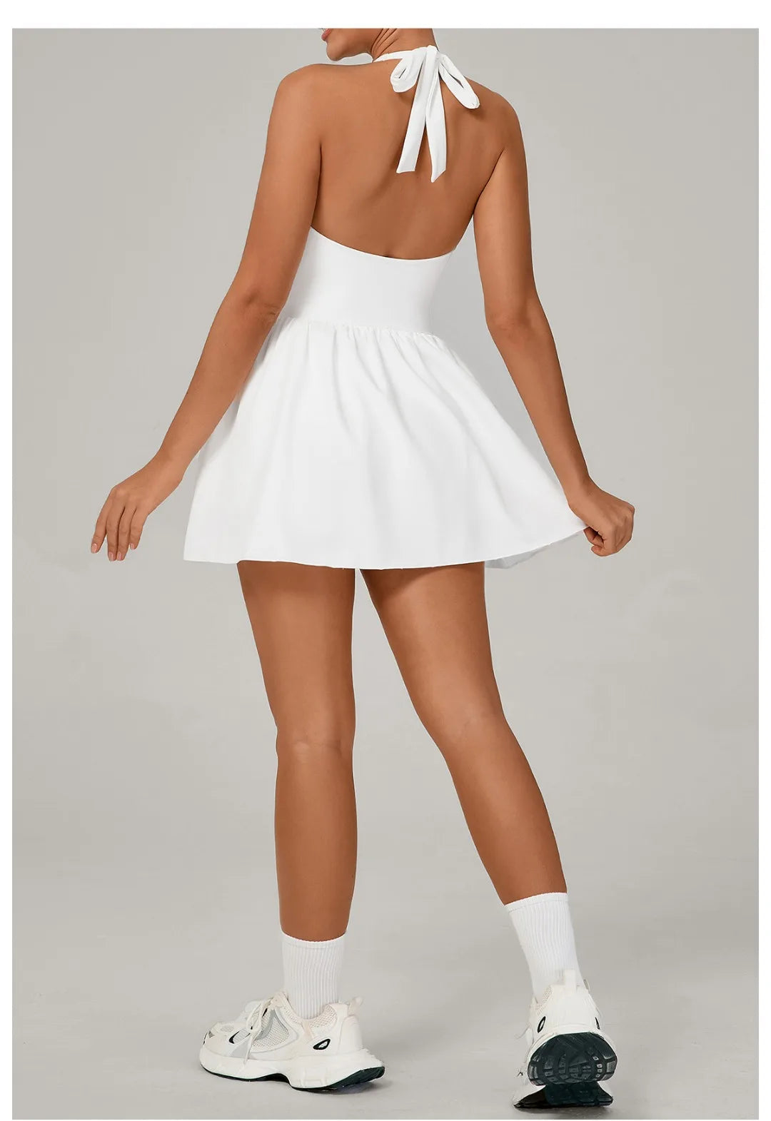 Women's One-piece Tennis Dress Sports  Anti-light Backless Golf Badminton Casual Workout Fitness Dress