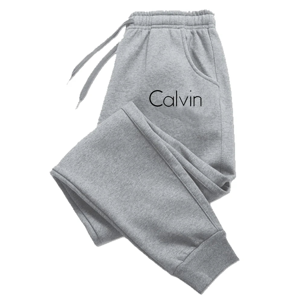 Casual Printed Sports Running Trousers  Drawstring Solid Sweatpants Unisex Gym Wear
