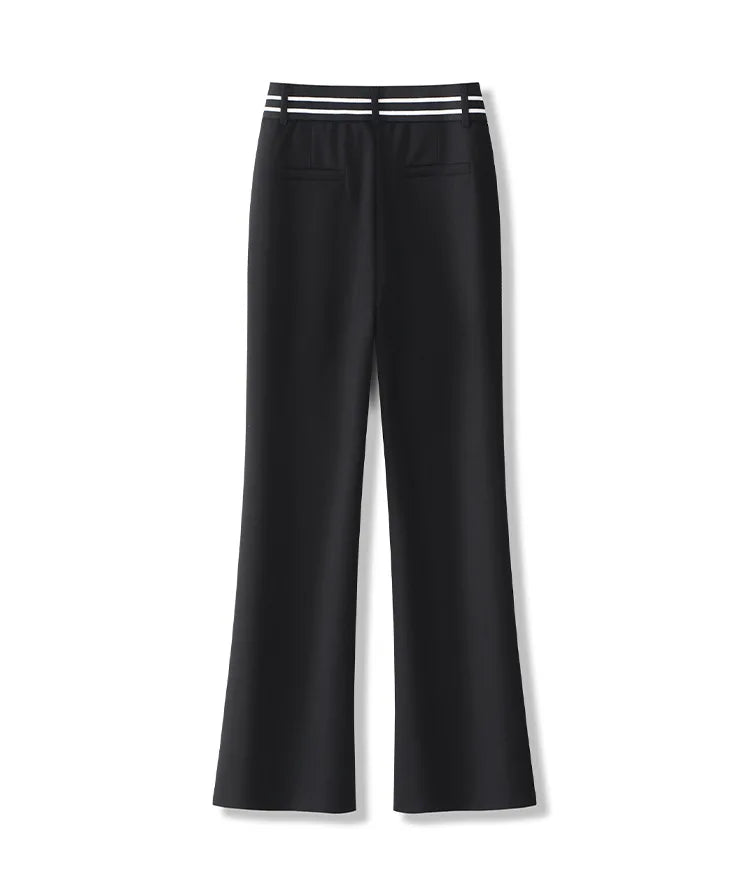 Golf Pants  Bell Bot High Waist Slim Fit Elastic Micro Flared Versatile Slimming Suit Pants