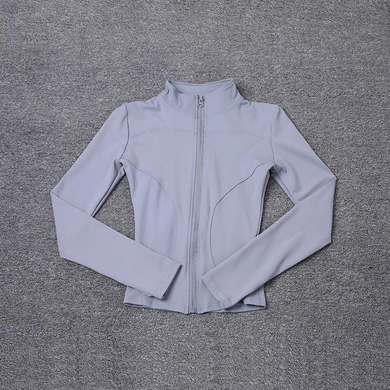 Women Sport Jacket Long Sleeve Shirt Workout Gym Training Clothing Yoga Sportswear