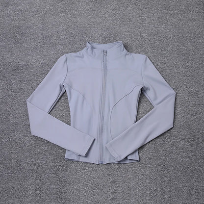 Women Sport Jacket Long Sleeve Shirt Workout Gym Training Clothing Yoga Sportswear