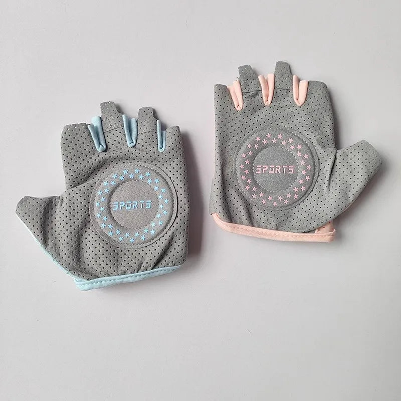 Women's fitness half finger gloves, anti slip, wear-resistant, anti cocoon bike sports cycling