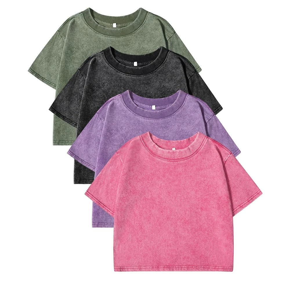 Solid Color Slim Casual Sport Short Sleevel Retro T-shirt