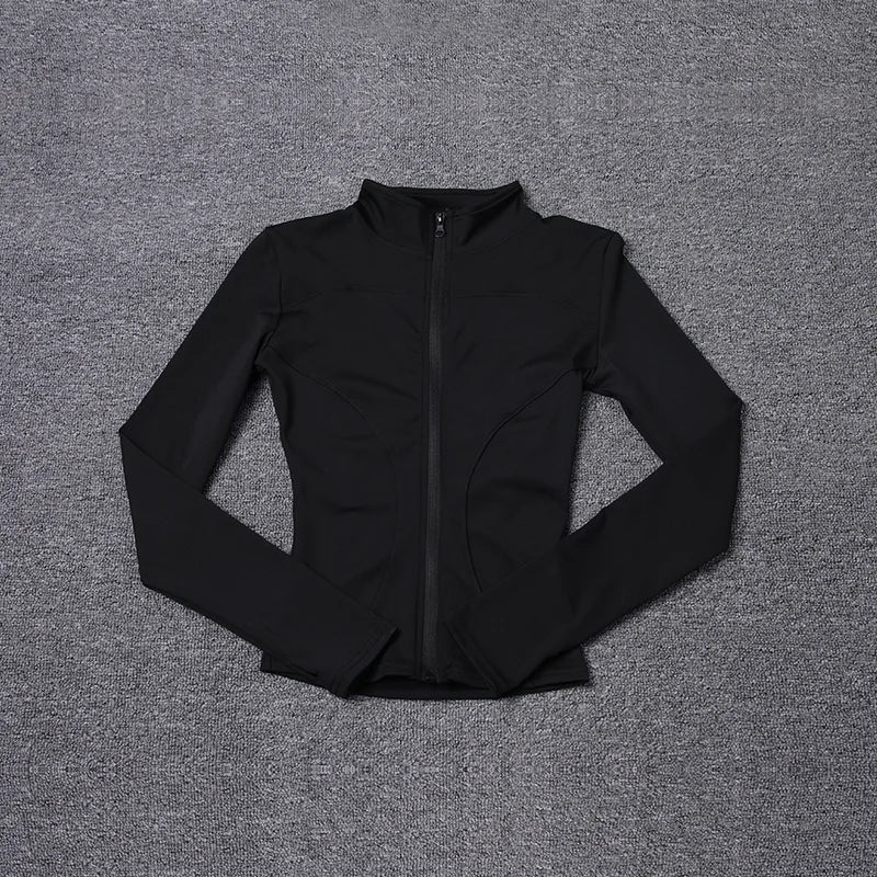 Women Sport Jacket Long Sleeve Shirt Workout Gym Training Clothing Yoga Sportswear