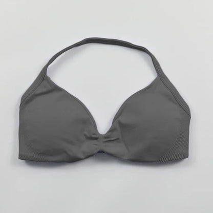 Strappy Bra Gym Top Women High Support Thin Strap Push up Bra