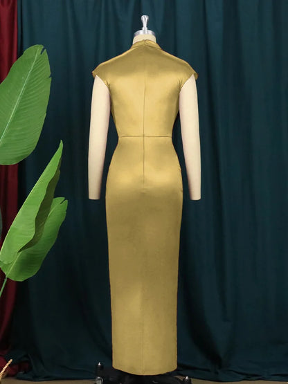 women's casual dresses draped fashion Woman clothes long prom female evening dresses elegant party dresses