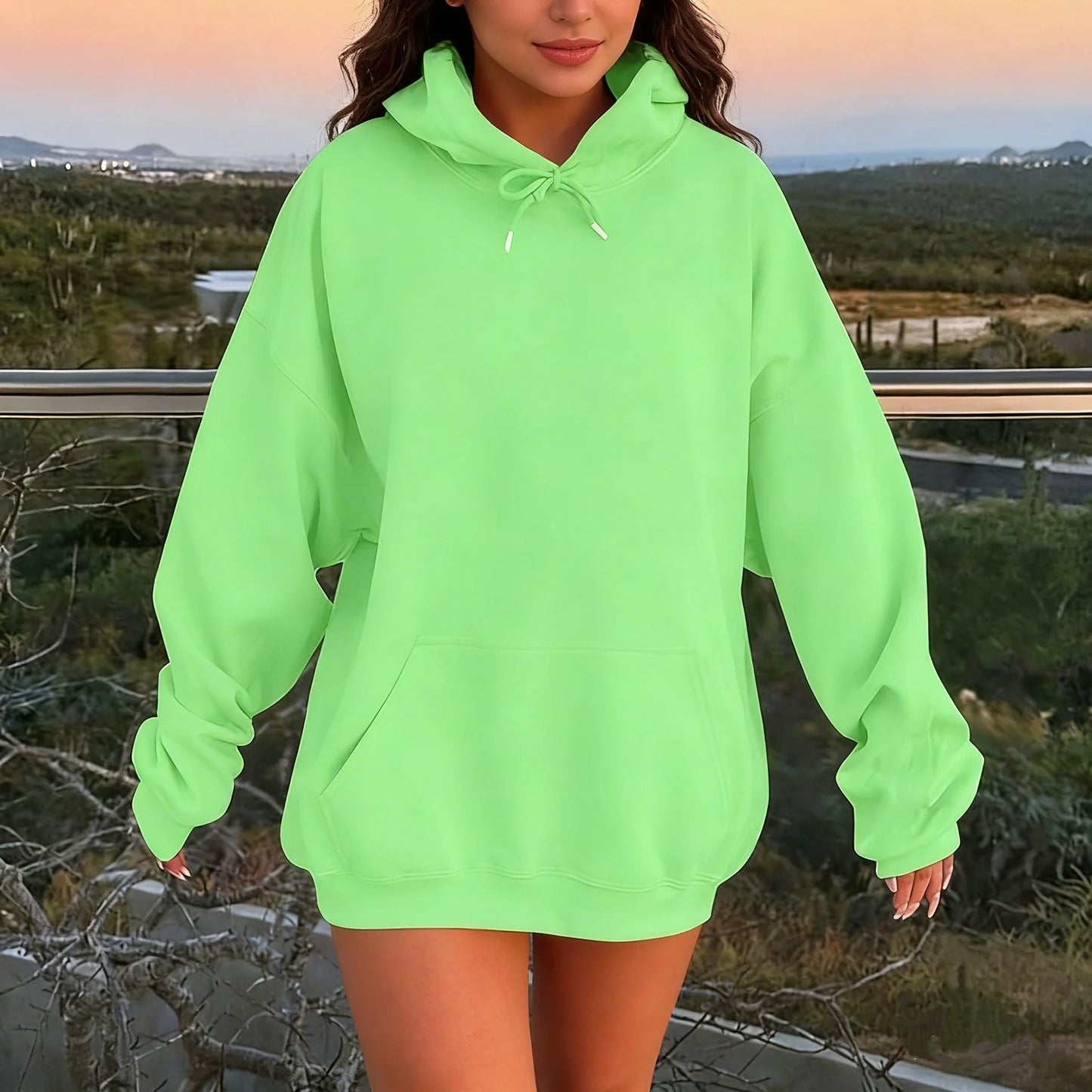 Women's Hoodies Casual Hoodie 2026 Solid Color Hoodies Oversize  Sweatshirt
