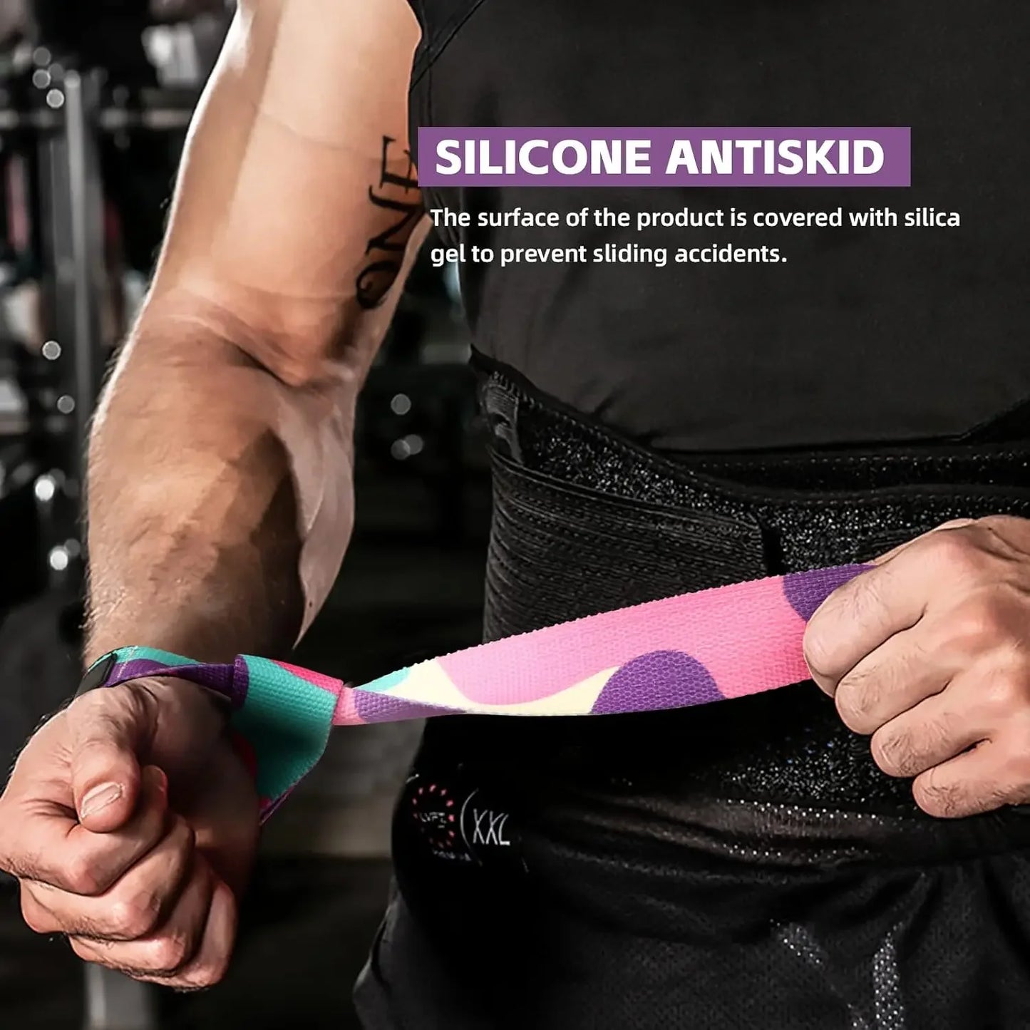 2Pcs Adjustable Weightlifting Wrist Straps Non-Slip Strength Training Fitness Lifting Support Gym Booster Bands Sports Grip