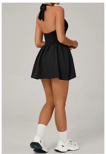 Women's One-piece Tennis Dress Sports  Anti-light Backless Golf Badminton Casual Workout Fitness Dress