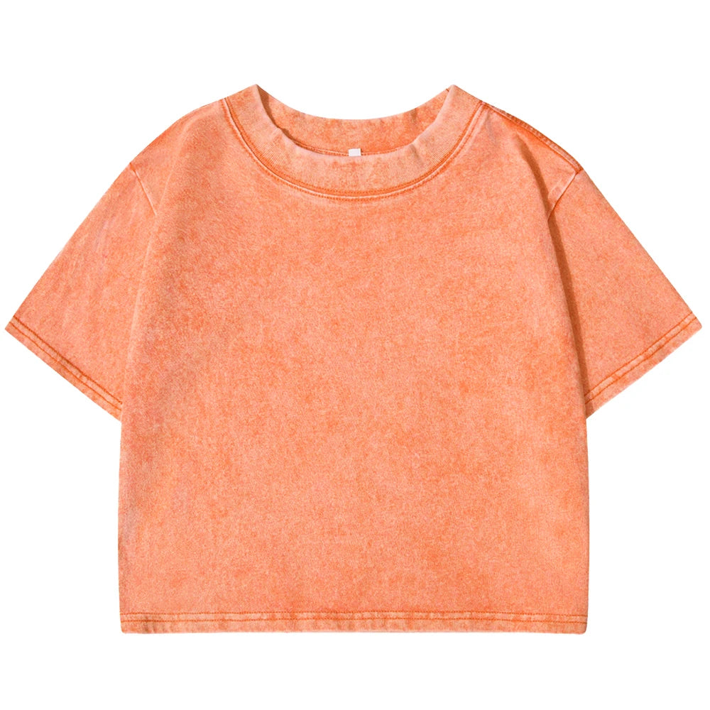 Solid Color Slim Casual Sport Short Sleevel Retro T-shirt