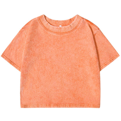Solid Color Slim Casual Sport Short Sleevel Retro T-shirt