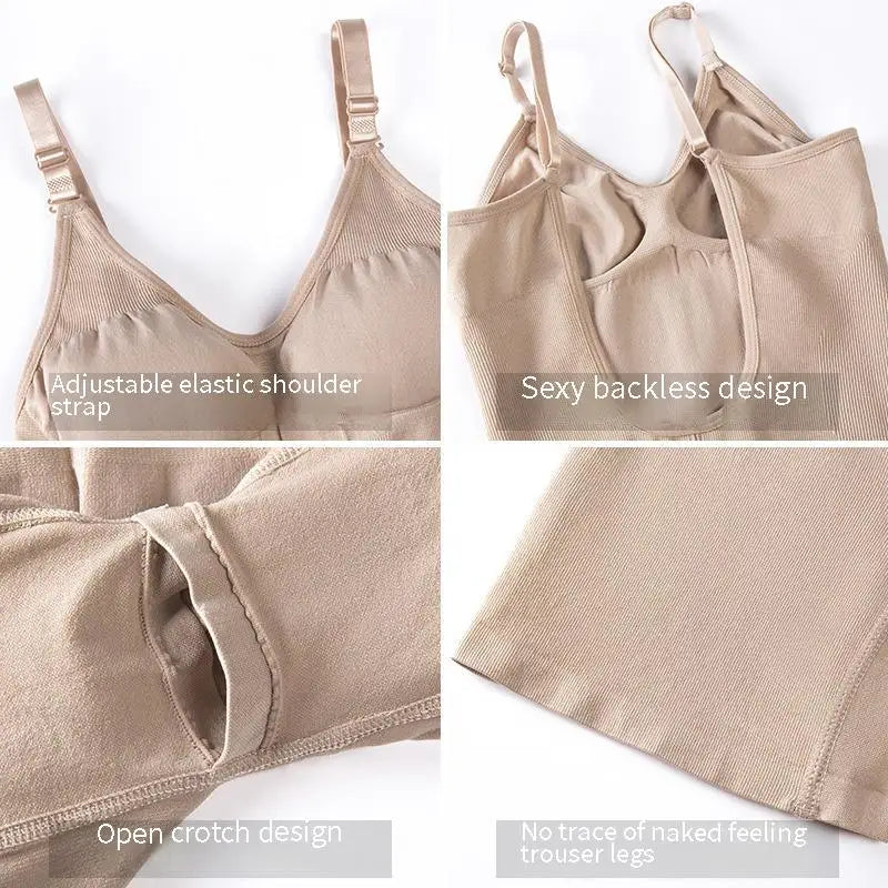 Women Seamless Low Back Bodysuit Shapewear Waist Trainer Body Shaper Open Crotch Slimming Underwear