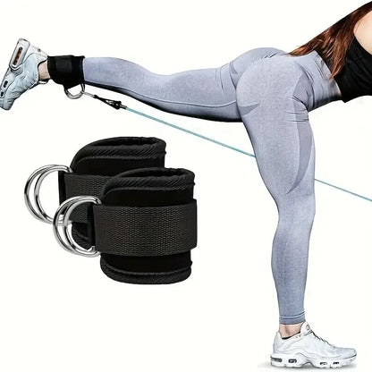 Adjustable Ankle Cuffs - Leg Workout Straps for Glute & Thigh Training,