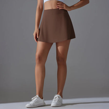 Women Tennis Skirt Ruffled Skirt With Shorts Golf Wear High Waist Breathable Yoga Skort