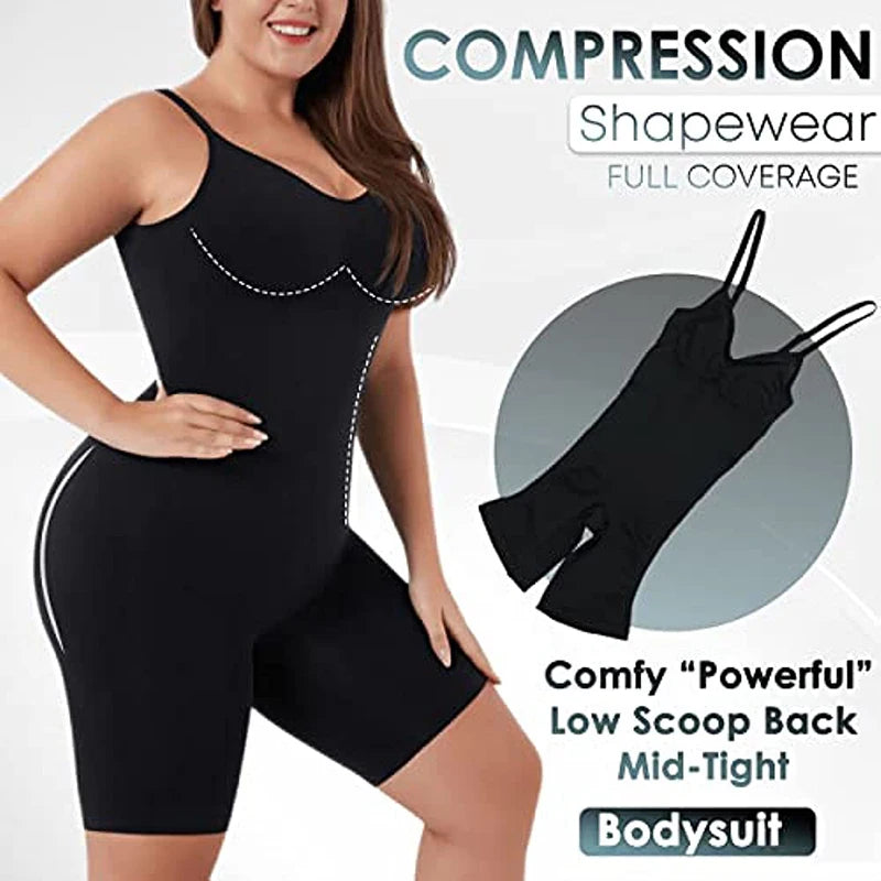Women Seamless Low Back Bodysuit Shapewear Waist Trainer Body Shaper Open Crotch Slimming Underwear