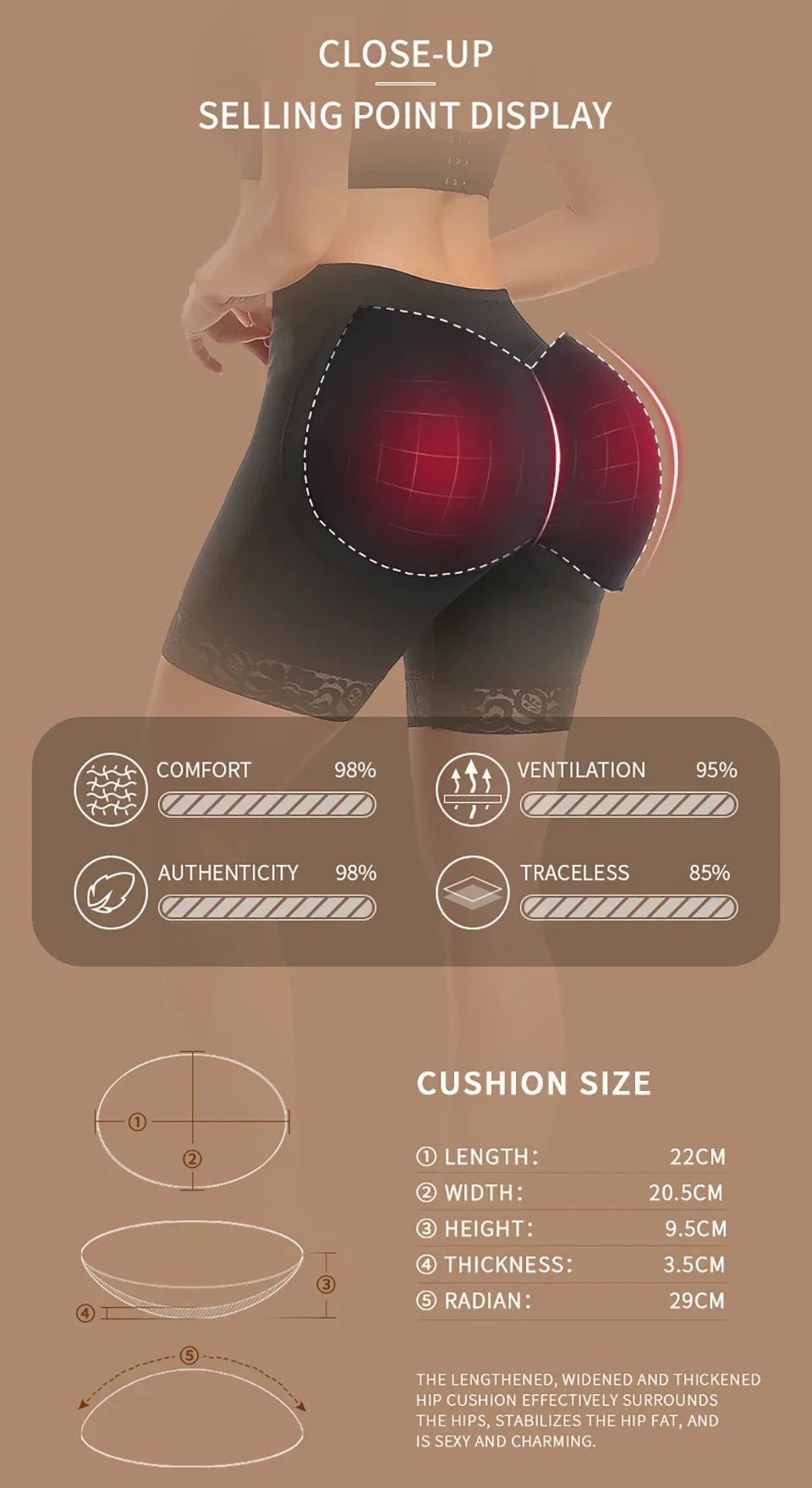 3D Butt Lifter Shorts Padded Hip Enhancer Panties for Instant Curves Seamless Body Shaper Underwear Women Big Booty Enhancement