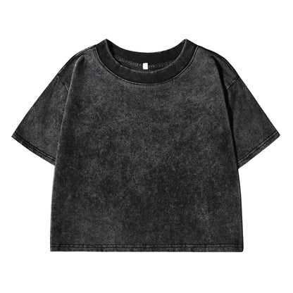 Solid Color Slim Casual Sport Short Sleevel Retro T-shirt