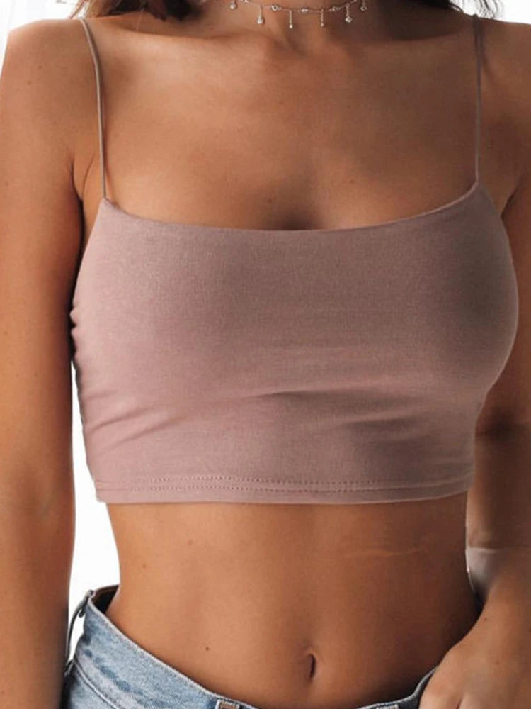 Sexy Tank Top Black Halter Crop Tops Backless Camisole Fashion Casual Tube Top Sleeveless Vest