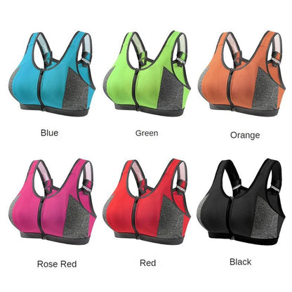 Yoga Sports Bra Push Up Sportwear Workout Vest for Women Front Zipper