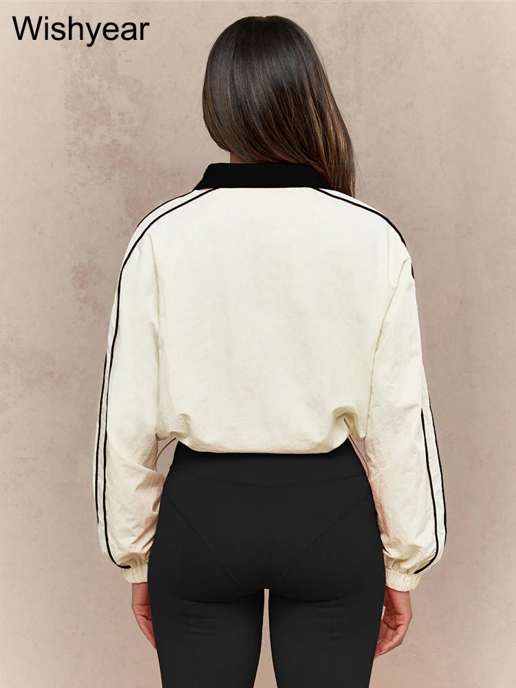 Casual Sports Suit for Women's Long-sleeved Half-turtleneck Tops and Jogging Pants Two-piece Set Fashion Streetwear Tracksuis